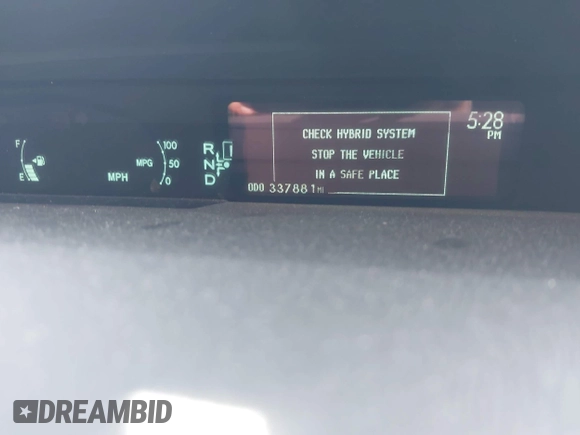 2013 Toyota Prius One with VIN JTDKN3DU6D0343622, listed as a IAAI auction lot 42098154 with 337,881 mi miles. Bid and sale history available at carsss.com. Image 7.