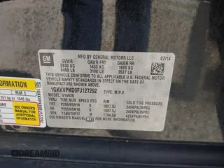 2015 GMC Acadia SLE with VIN 1GKKVPKD0FJ127292, listed as a IAAI auction lot 42142023 with 146,014 mi miles and . Bid and sale history available at carsss.com. Image 9.