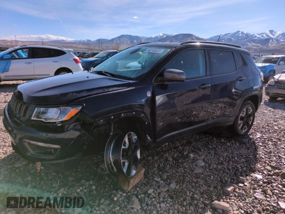 2018 Jeep Compass Trailhawk with VIN 3C4NJDDB4JT210479, listed as a Copart auction lot 50244035 with 11,111 mi miles and Salvage Title. Bid and sale history available at carsss.com. Image 1.