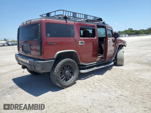 2005 Hummer H2 SUV with VIN 5GRGN23U25H109190, listed as a Copart auction lot 49460795 with 191,199 mi miles and Salvage Title. Bid and sale history available at carsss.com. Image 3.