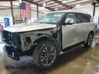 2021 Infiniti QX80 SENSORY with VIN JN8AZ2BE6M9273576, listed as a Copart auction lot 48598775 with 119,294 mi miles and Salvage Title. Bid and sale history available at carsss.com. Image 1.