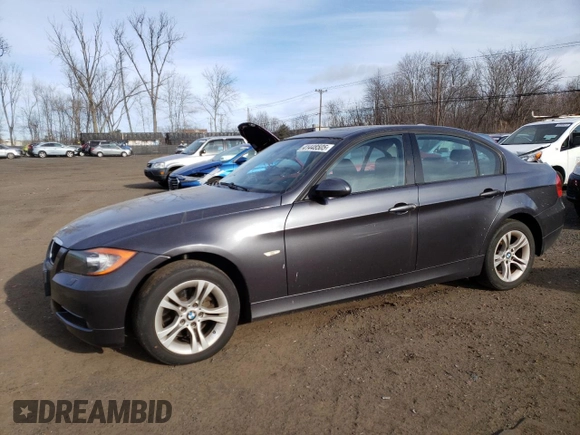 2008 BMW 3 Series 328xi with VIN WBAVC73508KP38147, listed as a Copart auction lot 41448505 with 214,439 mi miles and Clean Title. Bid and sale history available at carsss.com. Image 1.