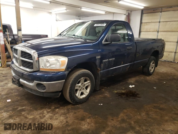 2006 Dodge 1500 SLT with VIN 1D7HU16226J109185, listed as a Copart auction lot 43872605 with 206,422 mi miles and Clean Title. Bid and sale history available at DreamBid. Image 1.