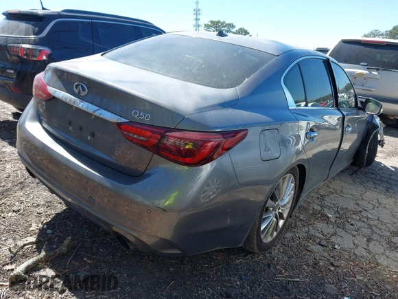 2018 Infiniti Q50 3.0t Luxe with VIN JN1EV7AR7JM434233, listed as a IAAI auction lot 41850208 with 75,610 mi miles. Bid and sale history available at carsss.com. Image 4.