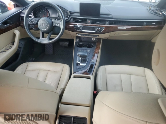2019 Audi A5 Sportback Premium with VIN WAUANCF51KA051205, listed as a Copart auction lot 54064715 with Not provided miles and Salvage title. Bid and sale history available at DreamBid. Image 8.