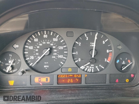 2001 BMW 5 Series 525iA with VIN WBADT43451GF58014, listed as a Copart auction lot 46687415 with 230,231 mi miles and Salvage Title. Bid and sale history available at carsss.com. Image 9.