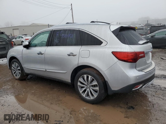 2015 Acura MDX Tech Pkg with VIN 5FRYD4H44FB003062, listed as a Copart auction lot 44702035 with 0 mi miles and Salvage Title. Bid and sale history available at carsss.com. Image 2.