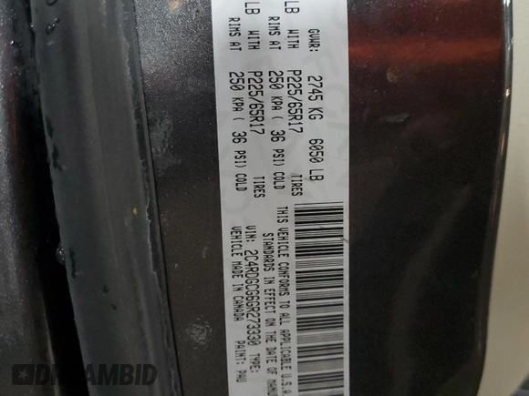 2016 Dodge Grand Caravan SXT with VIN 2C4RDGCG6GR273330, listed as a Copart auction lot 55937635 with 106,688 mi miles and Clean Title. Bid and sale history available at DreamBid. Image 13.