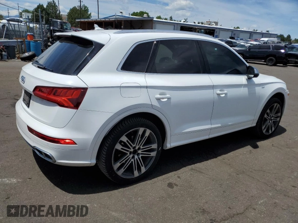 2018 Audi SQ5 Premium Plus with VIN WA1A4AFY6J2009863, listed as a Copart auction lot 56418064 with 76,666 mi miles and Salvage Title. Bid and sale history available at DreamBid. Image 3.