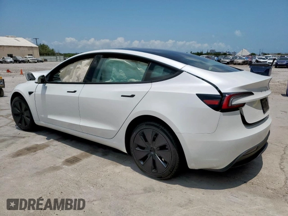 2025 Tesla Model 3 Long Range with VIN 5YJ3E1EB2SF882842, listed as a Copart auction lot 58424635 with 10,817 mi miles and Salvage title. Bid and sale history available at DreamBid. Image 2.