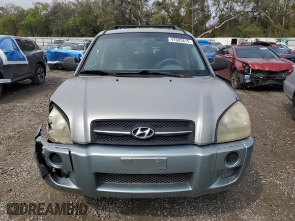 2005 Hyundai Tucson GL with VIN KM8JM12B05U223583, listed as a Copart auction lot 47685815 with 187,736 mi miles and Salvage Title. Bid and sale history available at carsss.com. Image 5.