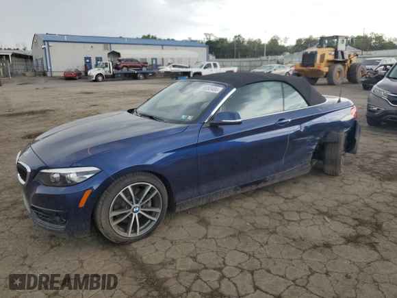 2019 BMW 2 Series 230i xDrive with VIN WBA2K1C55K7D46751, listed as a Copart auction lot 56093404 with 35,196 mi miles. Bid and sale history available at carsss.com. Image 1.