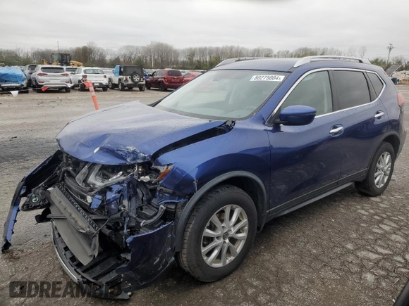 2019 Nissan Rogue S with VIN KNMAT2MV2KP504959, listed as a Copart auction lot 80275004 with 60,672 mi miles and Salvage Title. Bid and sale history available at carsss.com. Image 1.