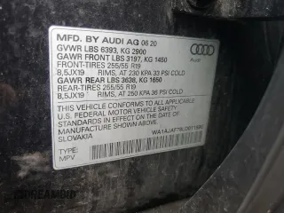 2020 Audi Q7 Premium with VIN WA1AJAF78LD011590, listed as a Copart auction lot 57129915 with 75,401 mi miles and Salvage title. Bid and sale history available at DreamBid. Image 13.