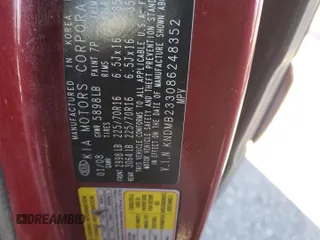 2008 Kia Sedona LX with VIN KNDMB233086248352, listed as a Copart auction lot 84154874 with 225,708 mi miles and Clean Title. Bid and sale history available at carsss.com. Image 13.