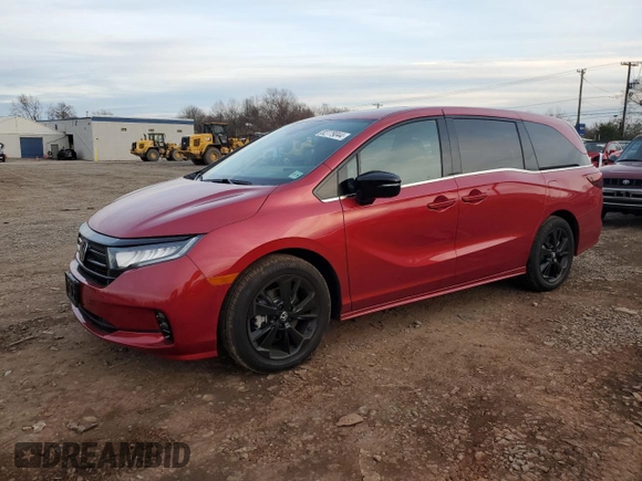 2024 Honda Odyssey Sport with VIN 5FNRL6H74RB070621, listed as a Copart auction lot 82779044 with 1,025 mi miles and Salvage Title. Bid and sale history available at DreamBid. Image 1.