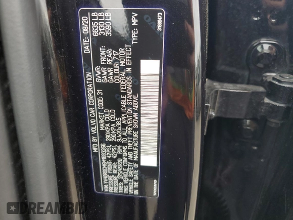 2021 Volvo XC90 R-Design with VIN YV4BR0CM6M1683266, listed as a Copart auction lot 55393944 with 31,584 mi miles and Salvage Title. Bid and sale history available at carsss.com. Image 15.