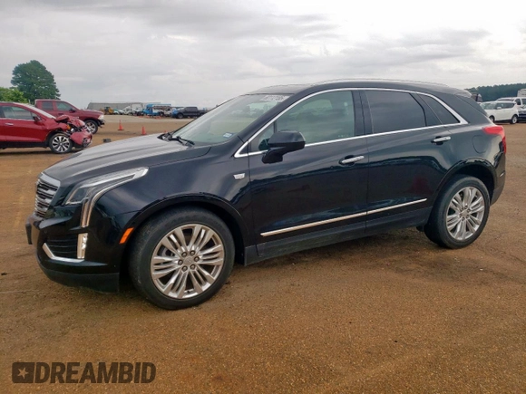 2017 Cadillac XT5 Premium Luxury AWD with VIN 1GYKNERS3HZ214851, listed as a Copart auction lot 60112185 with 74,045 mi miles and Salvage title. Bid and sale history available at DreamBid. Image 1.