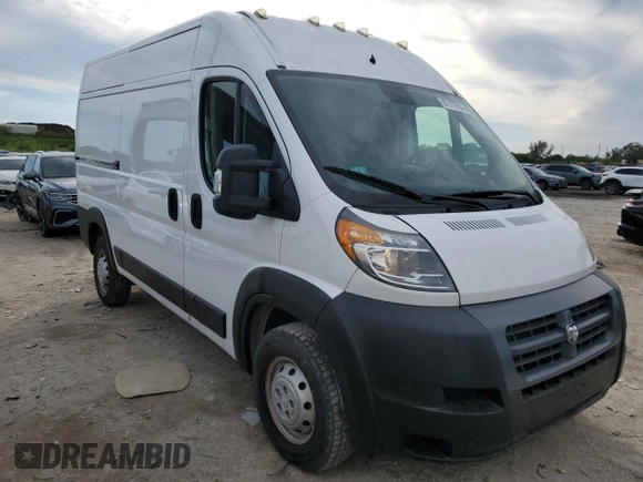 2017 Ram ProMaster Cargo with VIN 3C6TRVBG4HE538284, listed as a Copart auction lot 87117614 with 142,477 mi miles and Salvage Title. Bid and sale history available at DreamBid. Image 4.