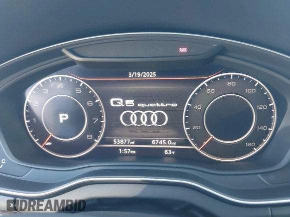 2018 Audi Q5 Premium Plus with VIN WA1BNAFY2J2082584, listed as a IAAI auction lot 41794887 with 53,877 mi miles. Bid and sale history available at carsss.com. Image 7.