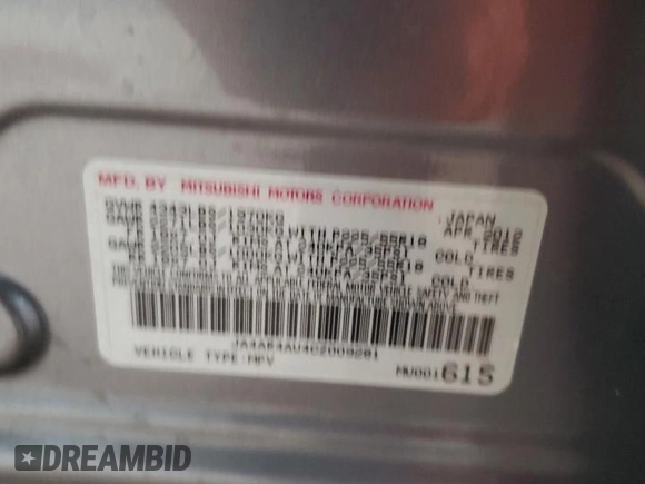 2012 Mitsubishi Outlander SE with VIN JA4AR4AU4CZ009281, listed as a Copart auction lot 51175805 with 161,276 mi miles and Salvage title. Bid and sale history available at DreamBid. Image 13.