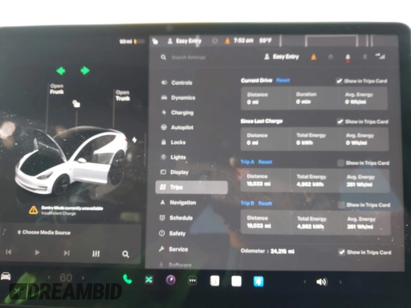 2022 Tesla Model 3 Long Range with VIN 5YJ3E1EB1NF236969, listed as a IAAI auction lot 41525117 with 24,215 mi miles and . Bid and sale history available at DreamBid. Image 7.