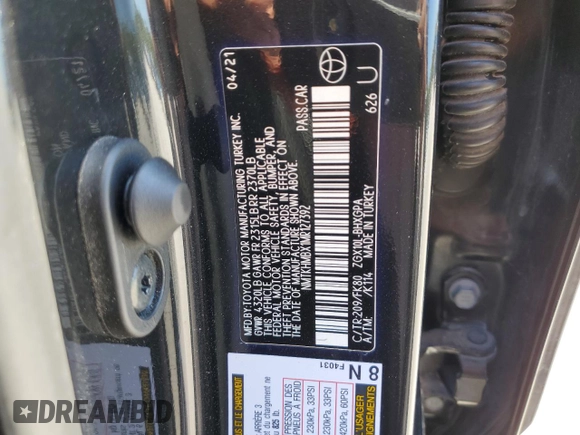 2021 Toyota C-HR LE with VIN NMTKHMBX1MR127392, listed as a Copart auction lot 50046015 with 98,417 mi miles and Non Repairable. Bid and sale history available at DreamBid. Image 13.