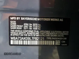 2020 BMW 2 Series 228i xDrive with VIN WBA73AK09L7F82121, listed as a Copart auction lot 61008865 with 29,867 mi miles and Clean title. Bid and sale history available at DreamBid. Image 12.