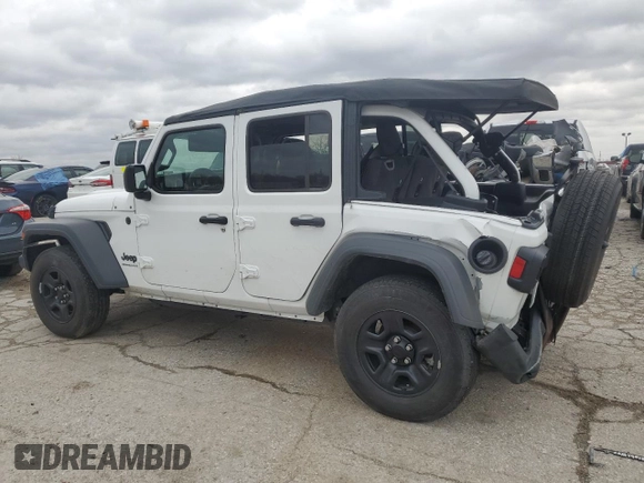 2023 Jeep Wrangler Sport S with VIN 1C4HJXDG9PW671495, listed as a Copart auction lot 78874964 with 14,586 mi miles and Salvage Title. Bid and sale history available at DreamBid. Image 2.