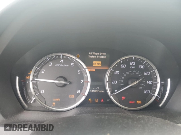 2018 Acura MDX Technology with VIN 5J8YD4H58JL005494, listed as a Copart auction lot 49915735 with 101,837 mi miles and Salvage title. Bid and sale history available at DreamBid. Image 9.