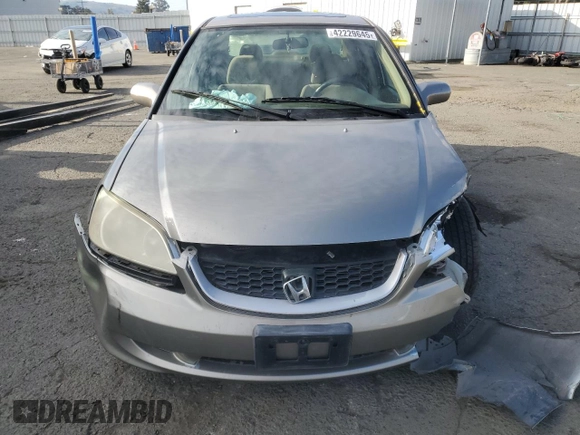 2004 Honda Civic EX with VIN 2HGES26864H537435, listed as a Copart auction lot 42229645 with 150,241 mi miles and Salvage Title. Bid and sale history available at DreamBid. Image 5.