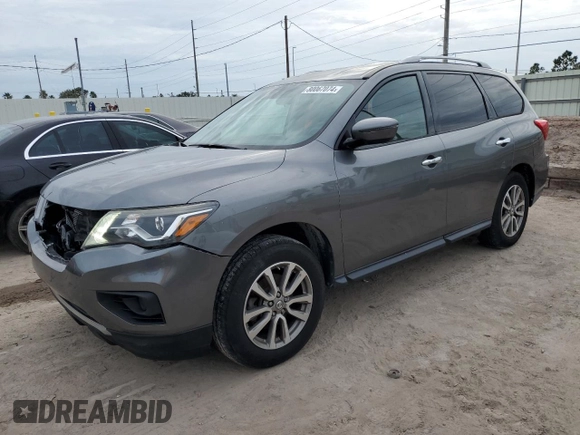 2018 Nissan Pathfinder SL with VIN 5N1DR2MN3JC636447, listed as a Copart auction lot 80067074 with 124,556 mi miles and Non Repairable. Bid and sale history available at carsss.com. Image 1.
