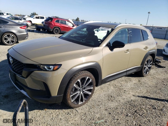 2023 Mazda CX-50 2.5 Turbo Premium Plus Package with VIN 7MMVABEY8PN101670, listed as a Copart auction lot 46845695 with 25,588 mi miles and Salvage Title. Bid and sale history available at carsss.com. Image 1.