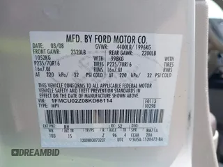 2008 Ford Escape XLS z VIN 1FMCU02Z08KD66114, wystawiony jako IAAI lot #42288231 z przebiegiem 192 272 mil mil oraz . Historia ofert i sprzedaży dostępna na DreamBid. Obrazek 9.