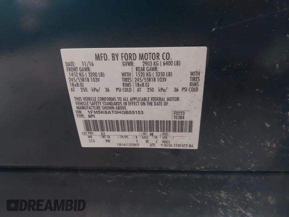 2017 Ford Police Interceptor Utility с VIN 1FM5K8AT0HGB55153, выставлен на аукционе IAAI как лот 40735824 с пробегом 90 921 миль миль и . История ставок и продаж доступна на DreamBid. Изображение 9.