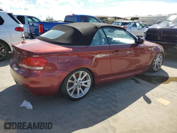 2013 BMW 1 Series 135i with VIN WBAUN7C54DVM27206, listed as a Copart auction lot 74797944 with 0 mi miles and Salvage Title. Bid and sale history available at carsss.com. Image 3.