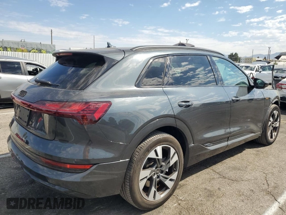 2023 Audi e-tron Premium with VIN WA1AAAGE1PB025748, listed as a Copart auction lot 70300304 with 3,798 mi miles and Salvage Title. Bid and sale history available at carsss.com. Image 3.