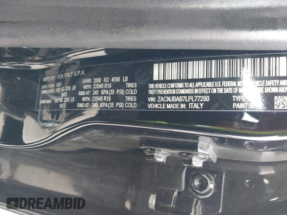 2020 Jeep Renegade Sport z VIN ZACNJBAB7LPL77290, wystawiony jako IAAI lot #41526270 z przebiegiem 52 327 mil mil oraz . Historia ofert i sprzedaży dostępna na DreamBid. Obrazek 9.
