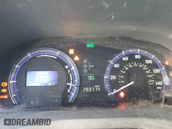 2012 Lexus HS with VIN JTHBB1BA3C2049151, listed as a Copart auction lot 74981034 with 283,714 mi miles and Salvage Title. Bid and sale history available at carsss.com. Image 9.