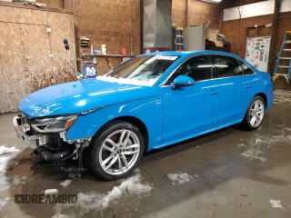 2021 Audi A4 S line Premium with VIN WAUDAAF46MA028574, listed as a Copart auction lot 45110955 with 39,113 mi miles and Salvage Title. Bid and sale history available at DreamBid. Image 1.