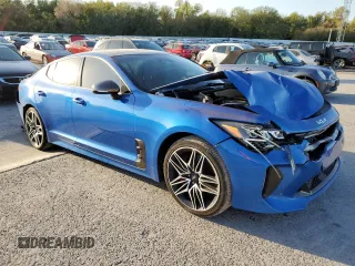 2022 Kia Stinger GT1 with VIN KNAE45LC4N6119944, listed as a Copart auction lot 73765534 with 54,963 mi miles and Salvage Title. Bid and sale history available at DreamBid. Image 4.