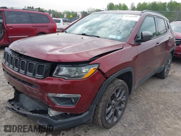 2021 Jeep Compass 80th Anniversary with VIN 3C4NJDEB9MT551945, listed as a IAAI auction lot 42241600 with 33,020 mi miles and . Bid and sale history available at DreamBid. Image 18.