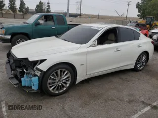 2018 Infiniti Q50 Luxe with VIN JN1EV7APXJM354116, listed as a Copart auction lot 52459655 with 66,624 mi miles and Non Repairable. Bid and sale history available at DreamBid. Image 1.