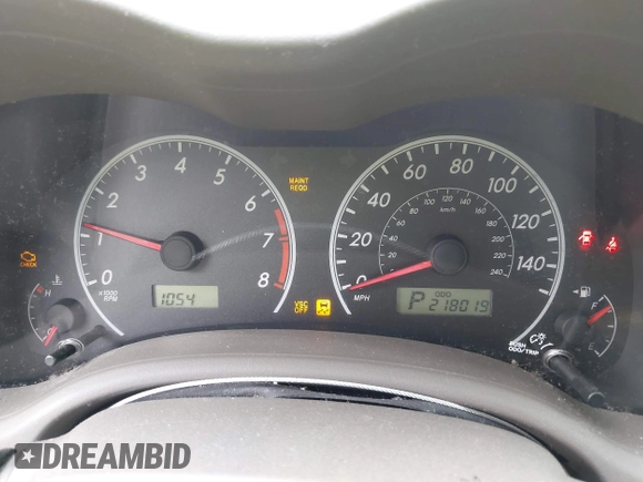 2009 Toyota Corolla z VIN 2T1BU40E39C031746, wystawiony jako IAAI lot #42542079 z przebiegiem 218 019 mil mil oraz . Historia ofert i sprzedaży dostępna na DreamBid. Obrazek 7.
