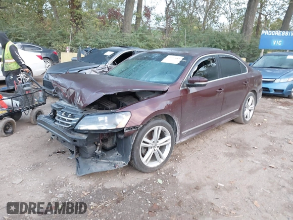 2014 Volkswagen Passat SEL Premium with VIN 1VWCS7A37EC022413, listed as a IAAI auction lot 40597042 with 131,866 mi miles. Bid and sale history available at carsss.com. Image 2.