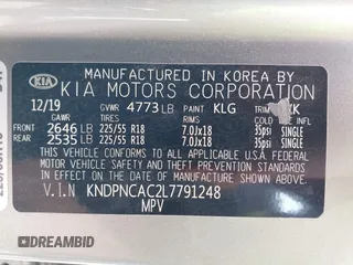 2020 Kia Sportage EX with VIN KNDPNCAC2L7791248, listed as a IAAI auction lot 42104819 with 73,324 mi miles and . Bid and sale history available at DreamBid. Image 9.