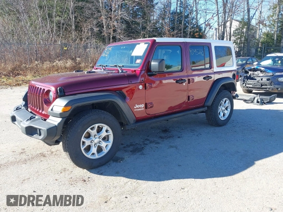 2021 Jeep Wrangler Unlimited Sport S with VIN 1C4HJXDG4MW647164, listed as a IAAI auction lot 40952672 with 51,366 mi miles and . Bid and sale history available at DreamBid. Image 18.