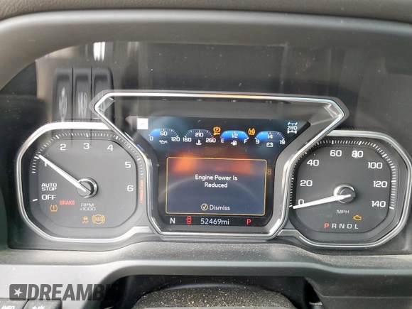 2020 GMC Sierra 1500 Denali z VIN 1GTU9FEL3LZ194035, wystawiony jako Copart lot #57321105 z przebiegiem 52 469 mil mil oraz Szkoda całkowita • Salvage title. Historia ofert i sprzedaży dostępna na DreamBid. Obrazek 9.