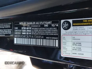 2015 Mercedes-Benz S 550 with VIN WDDUG8CB7FA136854, listed as a IAAI auction lot 41275894 with 99,730 mi miles and . Bid and sale history available at carsss.com. Image 9.