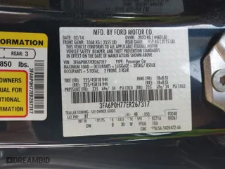 2014 Ford Fusion SE with VIN 3FA6P0H77ER267317, listed as a IAAI auction lot 42040023 with 79,283 mi miles. Bid and sale history available at carsss.com. Image 9.